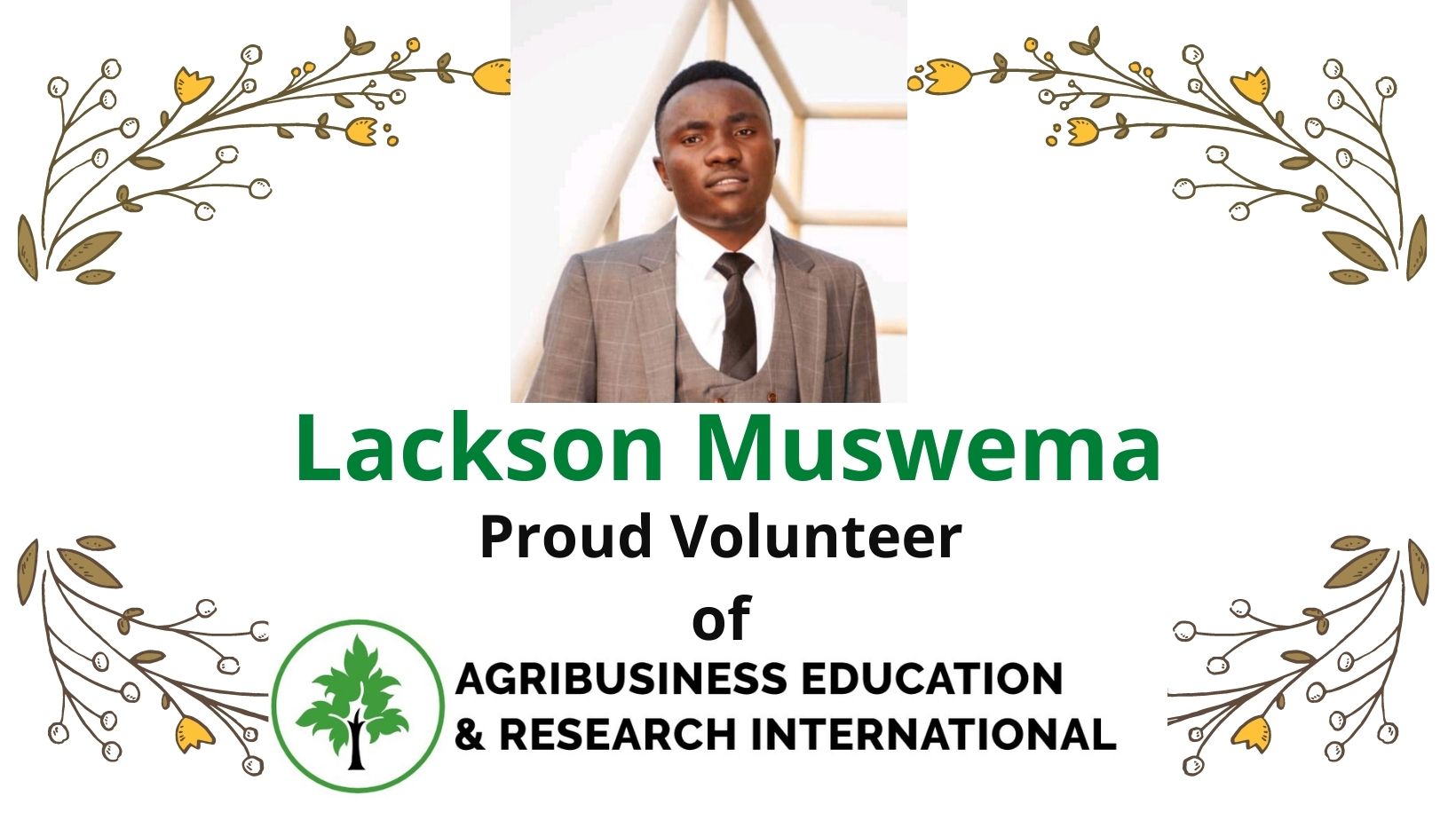 Lackson Muswema – Our Proud Volunteer
