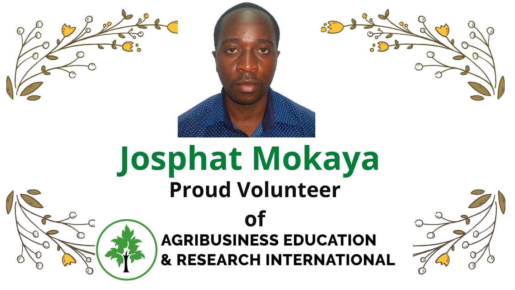 Josphat Mokaya - Our Proud Volunteer