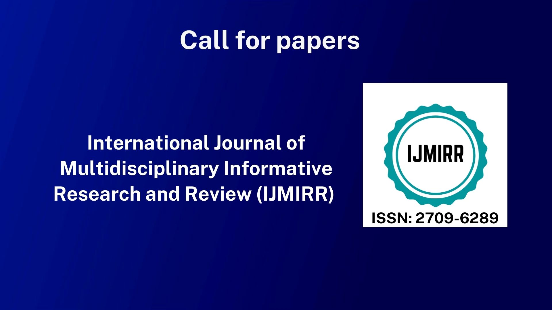 IJMIRR: Call for Papers