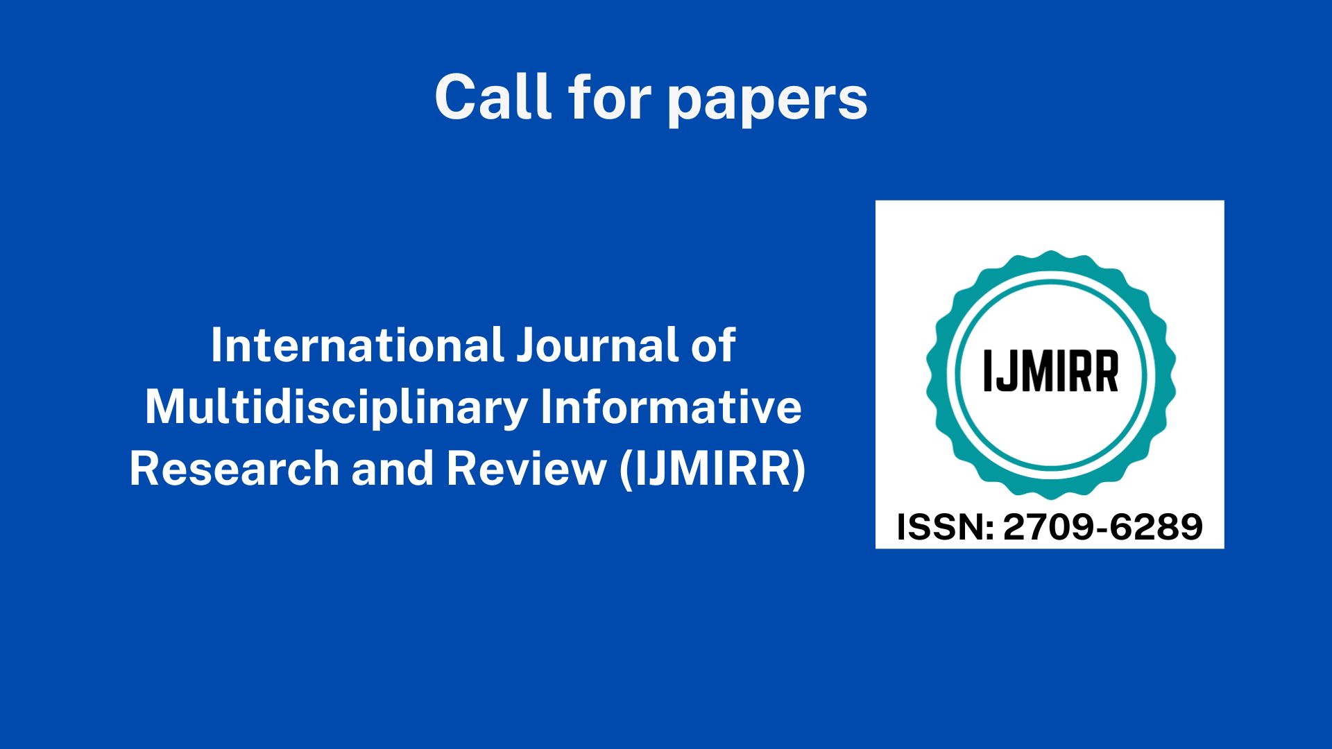 IJMIRR: Call for Papers